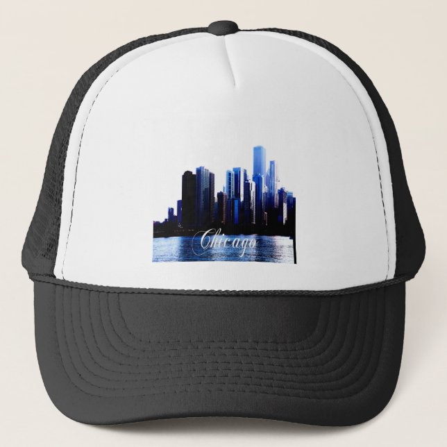 Abstract of Downtown Chicago effects Trucker Hat (Front)