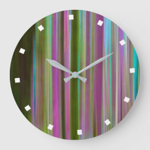 Abstract of Hoh Rain Forest at Dusk Washington Large Clock
