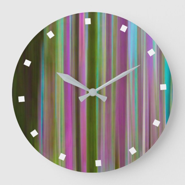 Abstract of Hoh Rain Forest at Dusk | Washington Large Clock (Front)