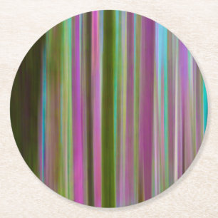 Abstract of Hoh Rain Forest at Dusk Washington Round Paper Coaster
