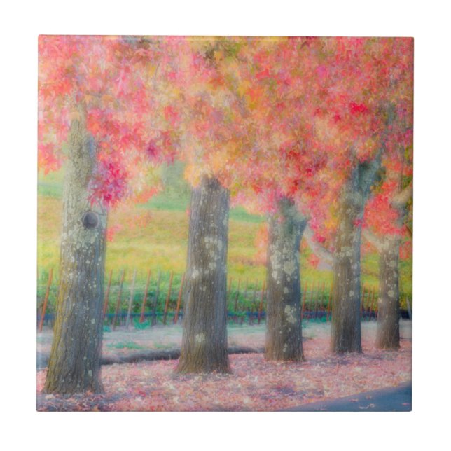 Abstract of Napa Valley trees Ceramic Tile (Front)