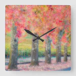 Abstract of Napa Valley trees Square Wall Clock