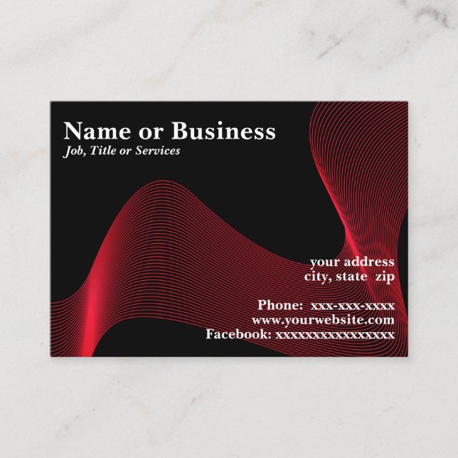 Abstract of red lines business card (Front)