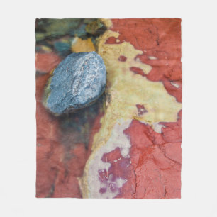 Abstract Of Rocky Streambed Fleece Blanket