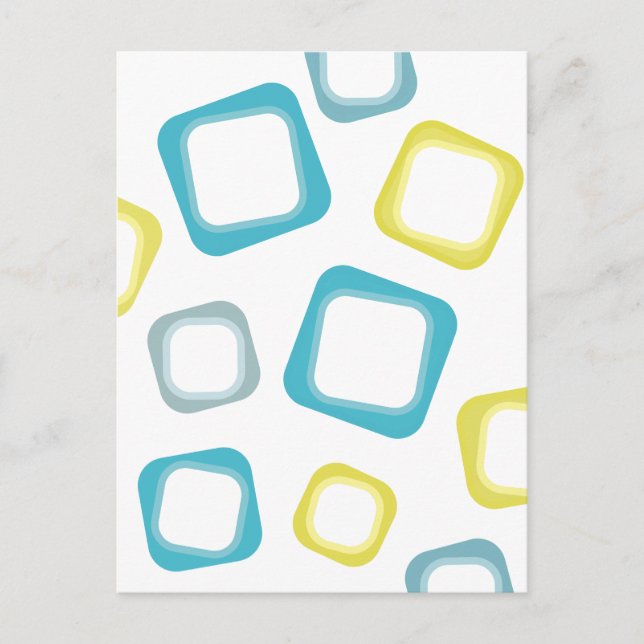 Abstract Off-balance Squares Design Postcard (Front)