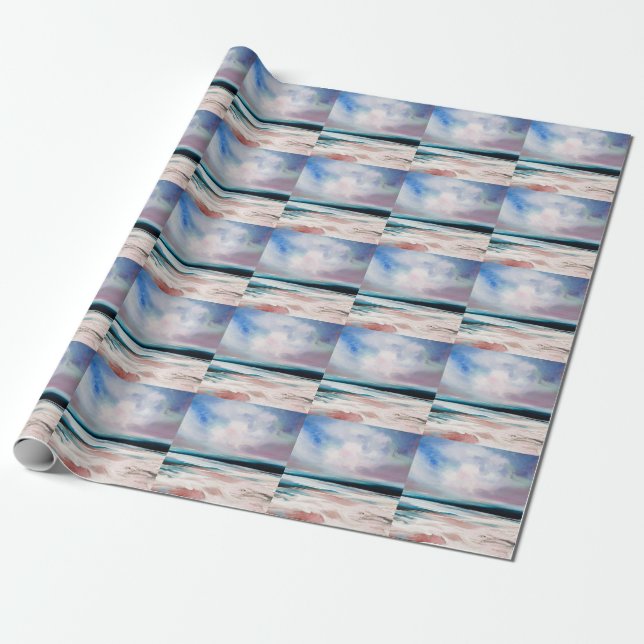 Abstract Oil Canvas: Contemporary Texture Wrapping Paper (Unrolled)