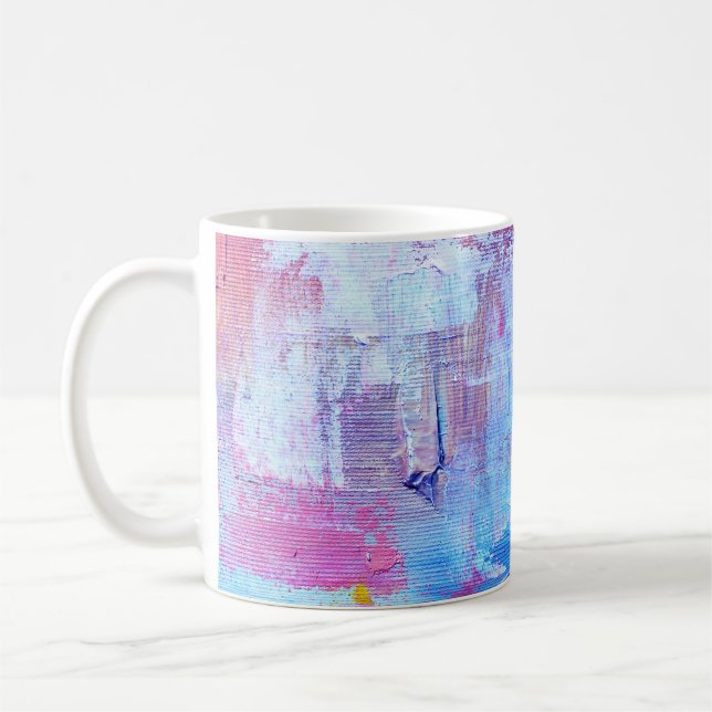 Abstract Oil: Canvas Texture Background Coffee Mug (Left)