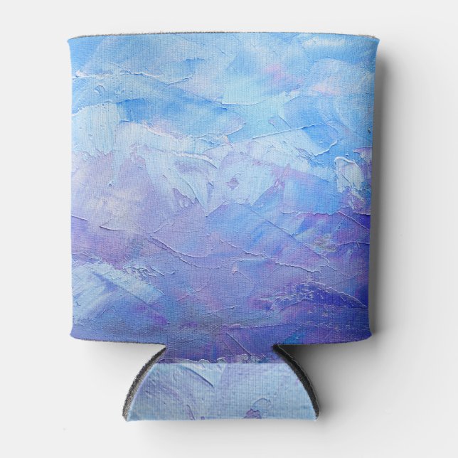 Abstract Oil Paint Canvas Texture Can Cooler (Front)