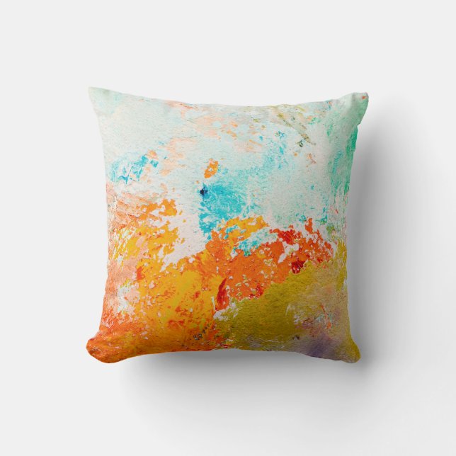 abstract oil paint texture on canvas, backgroundba cushion (Front)