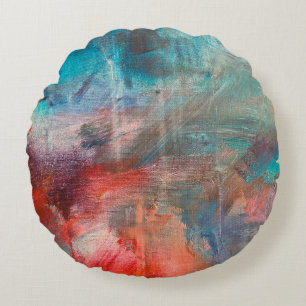 Abstract oil painting background. Oil on canvas te Round Cushion