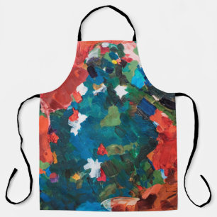Abstract oil painting background on canvas texture apron