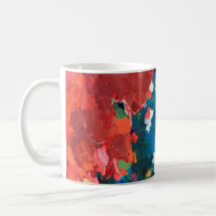 Abstract oil painting background on canvas texture coffee mug