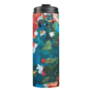 Abstract oil painting background on canvas texture thermal tumbler