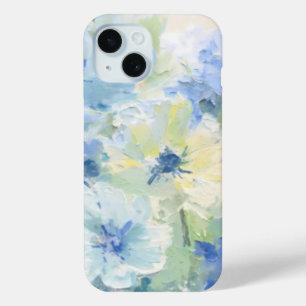 Abstract Oil Painting Blue Floral Impressionist iPhone 15 Case