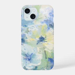 Abstract Oil Painting Blue Floral Impressionist iPhone 15 Case