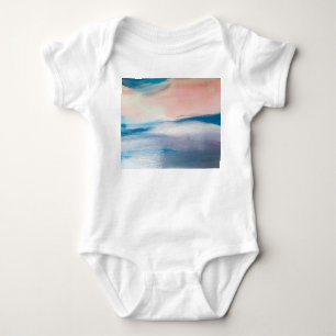 Abstract oil painting, canvas texture. baby bodysuit
