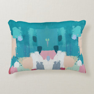 Abstract oil painting, colourful texture. decorative cushion