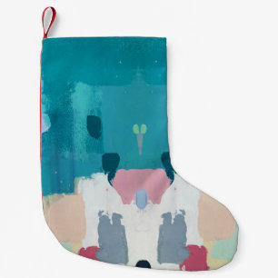 Abstract oil painting, colourful texture. small christmas stocking