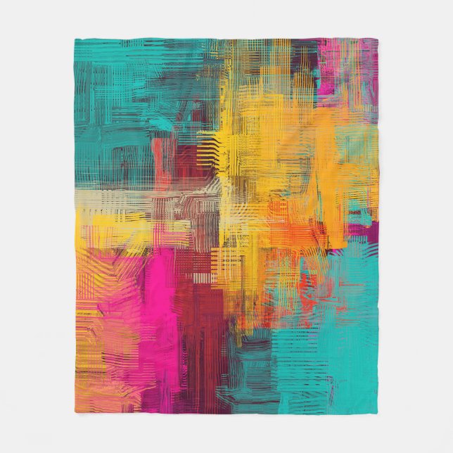 Abstract oil painting, expressive background. fleece blanket (Front)