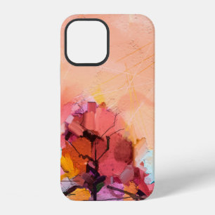 Abstract oil painting landscape. Colourful blue pu iPhone 12 Case