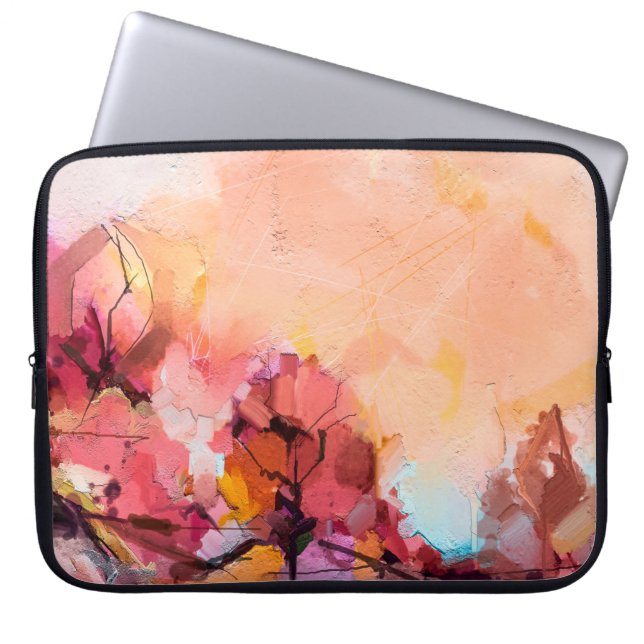 Abstract oil painting landscape. Colourful blue pu Laptop Sleeve (Front)
