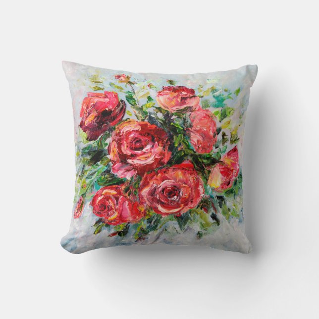  abstract oil painting of beautiful fresh bouquet  cushion (Front)