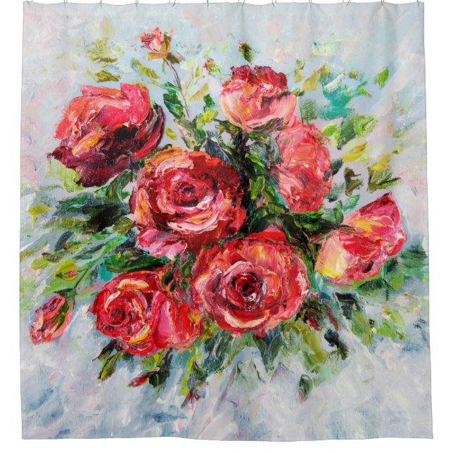  abstract oil painting of beautiful fresh bouquet  shower curtain (Front)
