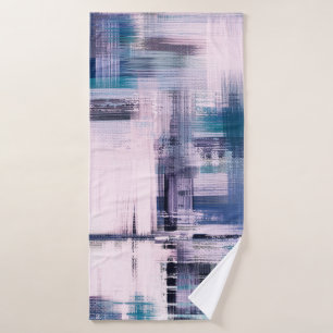 Abstract oil painting on canvas, hand drawn artwor bath towel