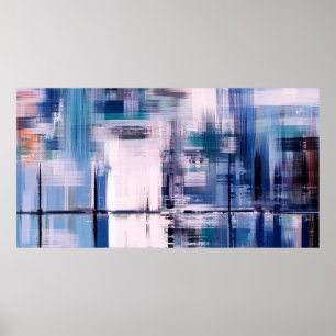 Abstract oil painting on canvas, hand drawn artwor poster