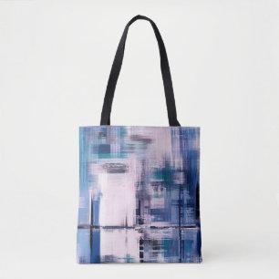 Abstract oil painting on canvas, hand drawn artwor tote bag