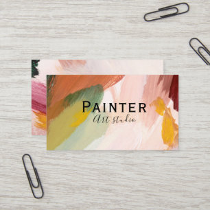 Abstract Oil Painting Painter & Art Studio  Business Card