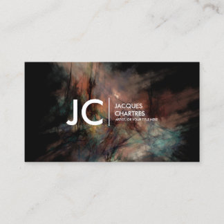 Abstract Oil Painting Professional Monogram Dark Business Card