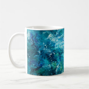 abstract oil painting showing waves in ocean or s coffee mug