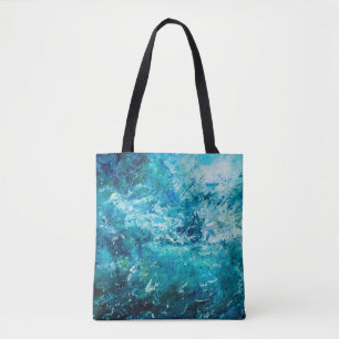  abstract oil painting showing waves in ocean or s tote bag