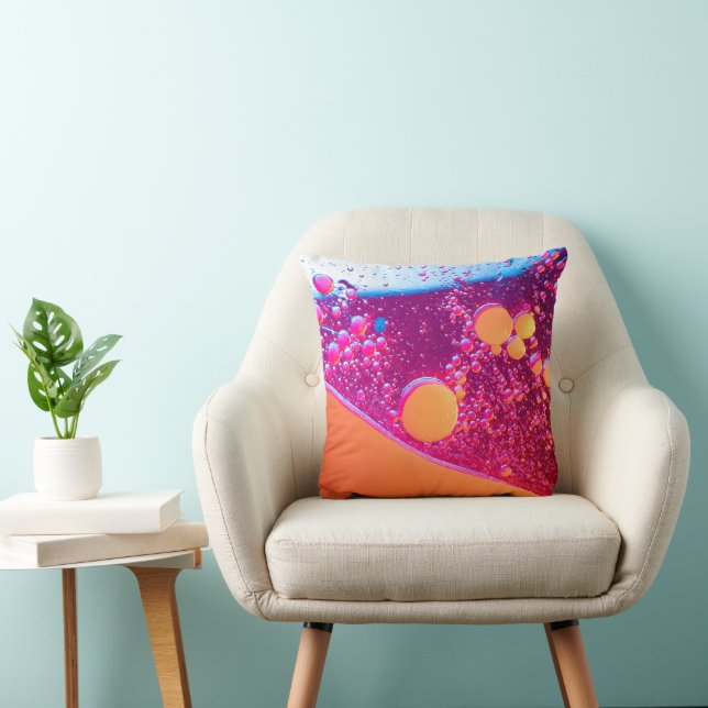 Abstract Oil Slick Pattern - Iridescent Modern Cushion (Chair)