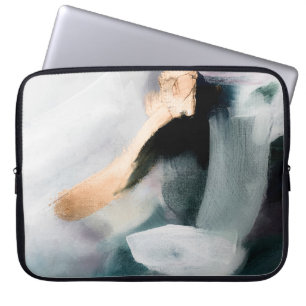 Abstract oil texture background. Paint on canvas. Laptop Sleeve