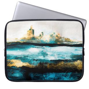Abstract oil texture background. Paint on canvas. Laptop Sleeve