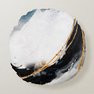 Abstract oil texture background. Paint on canvas. Round Cushion