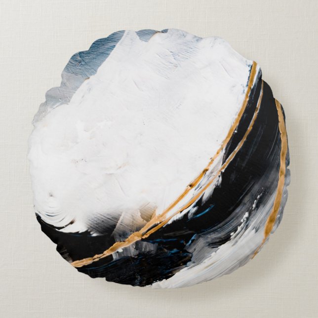 Abstract oil texture background. Paint on canvas.  Round Cushion (Front)