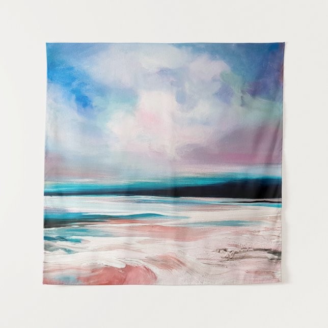 Abstract oil texture background. Paint on canvas.  Tapestry (Front)