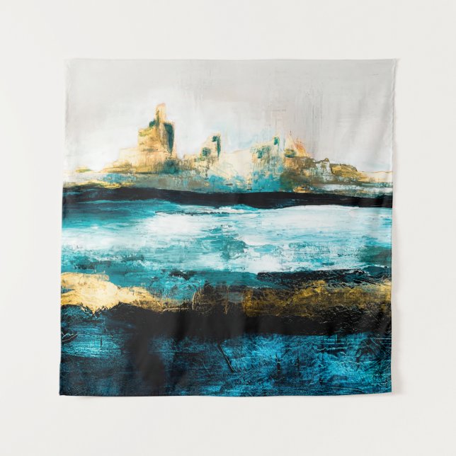 Abstract oil texture background. Paint on canvas.  Tapestry (Front)