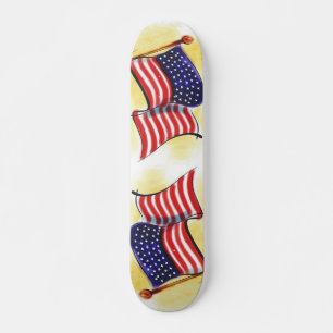 abstract old glory american flag skateboard deck