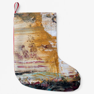 Abstract Old painting cracked textureabstract,agin Small Christmas Stocking