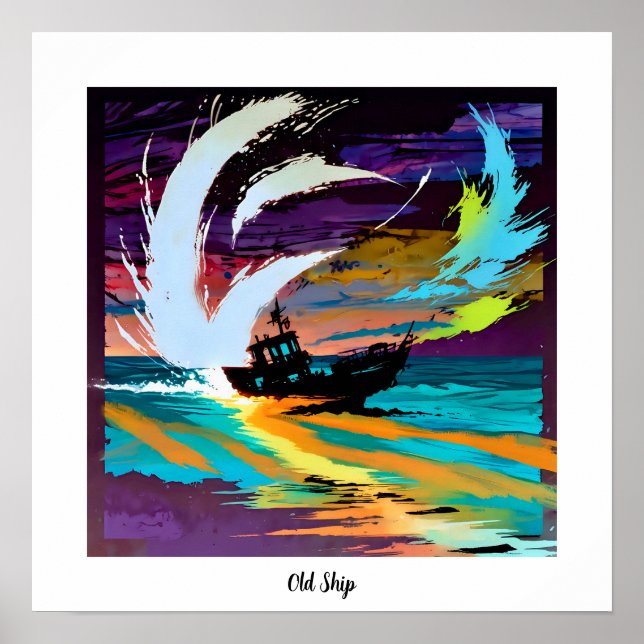 Abstract old ship poster (Front)