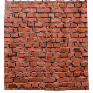 Abstract Old Vintage Cracked Bumpy Rough Brick Wal Shower Curtain