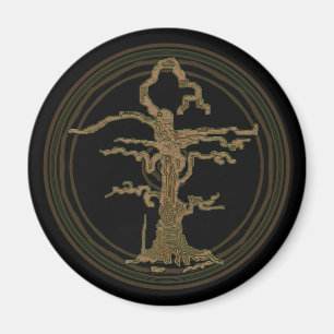 Abstract Old Withered Tree Brown Magnet