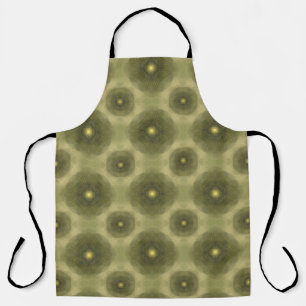 Abstract Olive Green Flower Seamless Pattern Apron