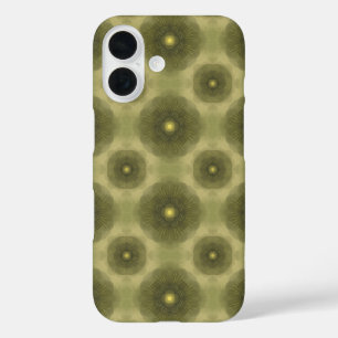 Abstract Olive Green Flower Seamless Pattern iPhone 16 Case