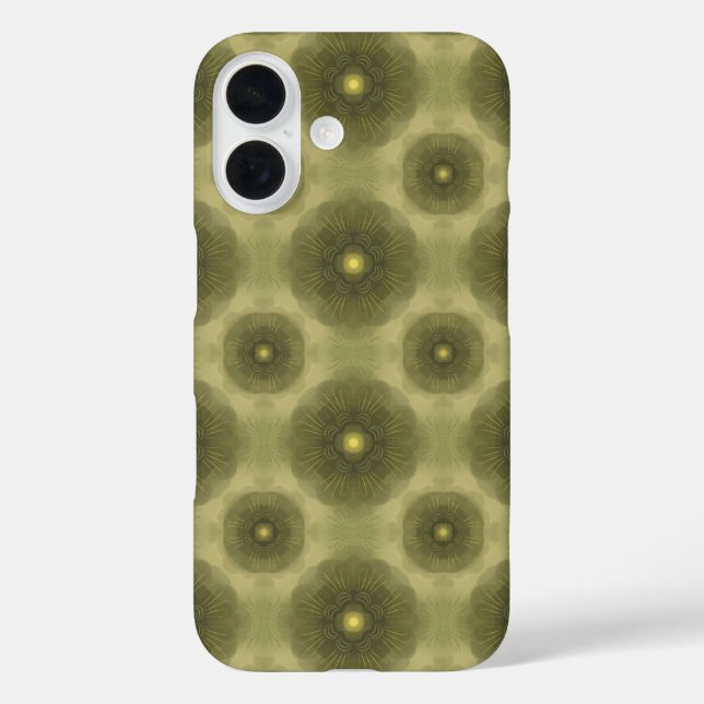 Abstract Olive Green Flower Seamless Pattern Case-Mate iPhone Case (Back)