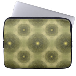 Abstract Olive Green Flower Seamless Pattern Laptop Sleeve